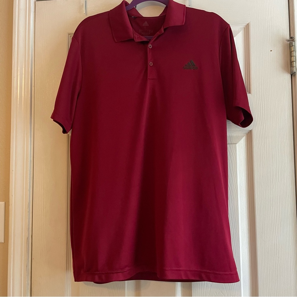 Adidas Large Red Classic Polo Shirt
